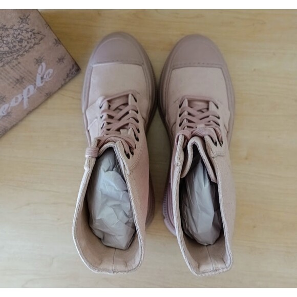Free People Camp Out Canvas Lace Up Combat Boots Women's Size 10 EU 40 NIB - Picture 8 of 11